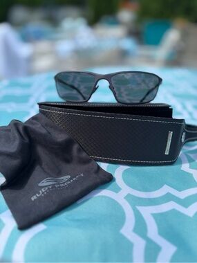 Rudy Project Men's Sport Sunglasses in Gunmetal Black with Grey Lenses